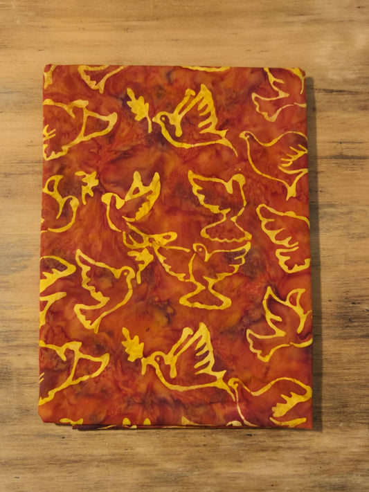 1m Christmas Batik - Rust/Brown Doves