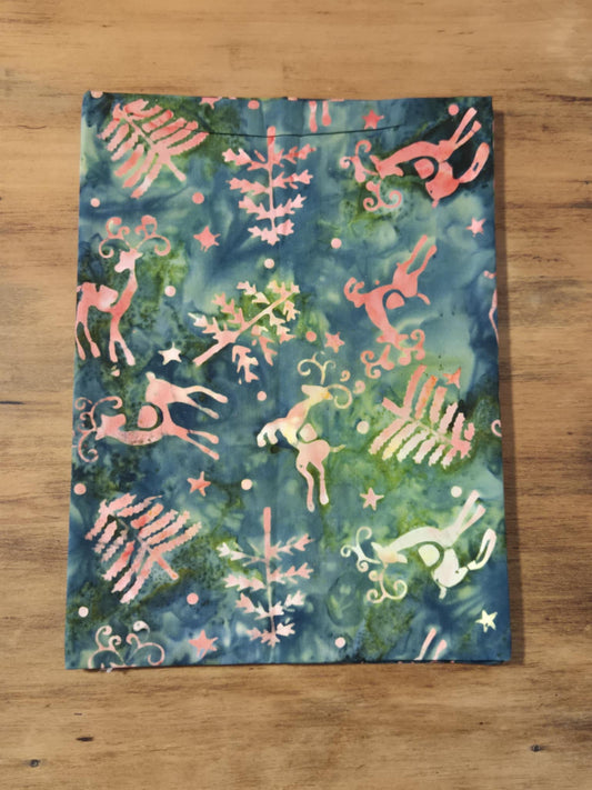 1m Christmas Batik - Green Reindeer