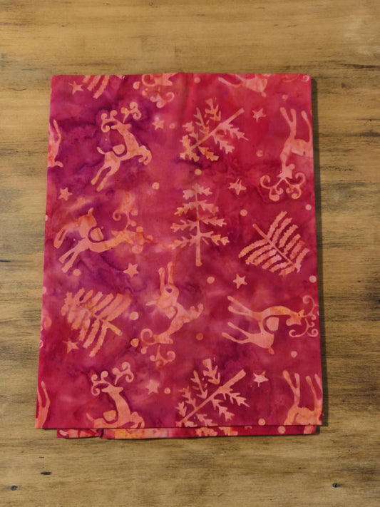 1m Christmas Batik - Red Reindeer