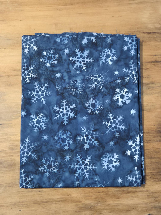 1m Christmas Batik - Navy Blue Snowflake