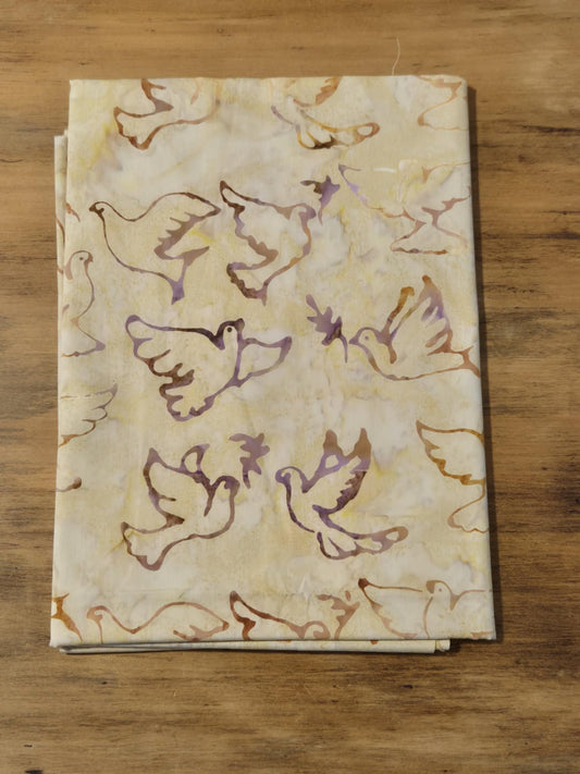 1m Christmas Batik - Cream Doves