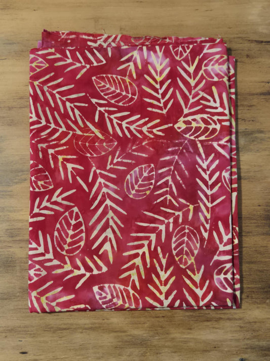 1m Christmas Batik - Red Leaves